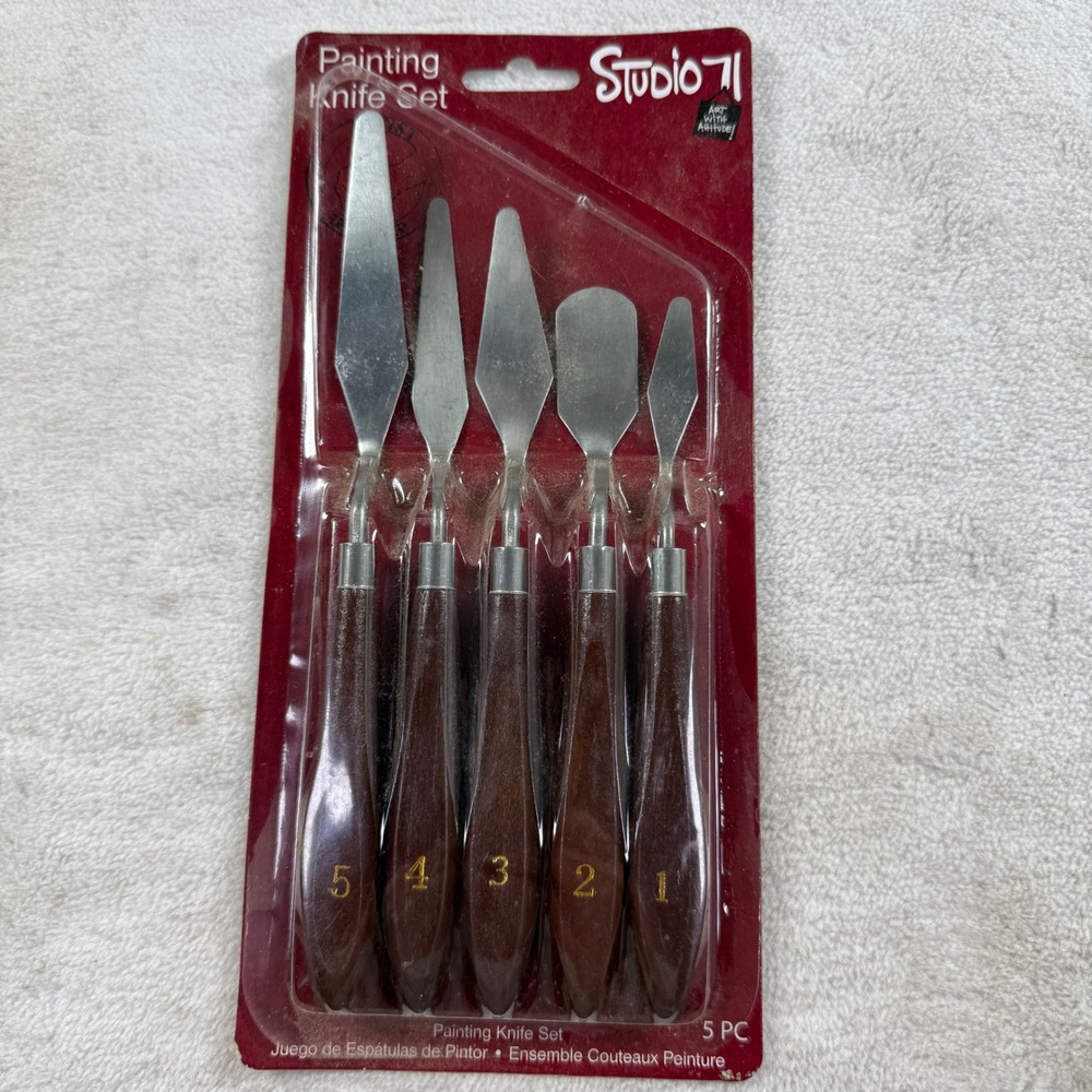 Studio 71 Palette Knife Set 5 Piece Stainless Steel Painting Knives Art Supplies